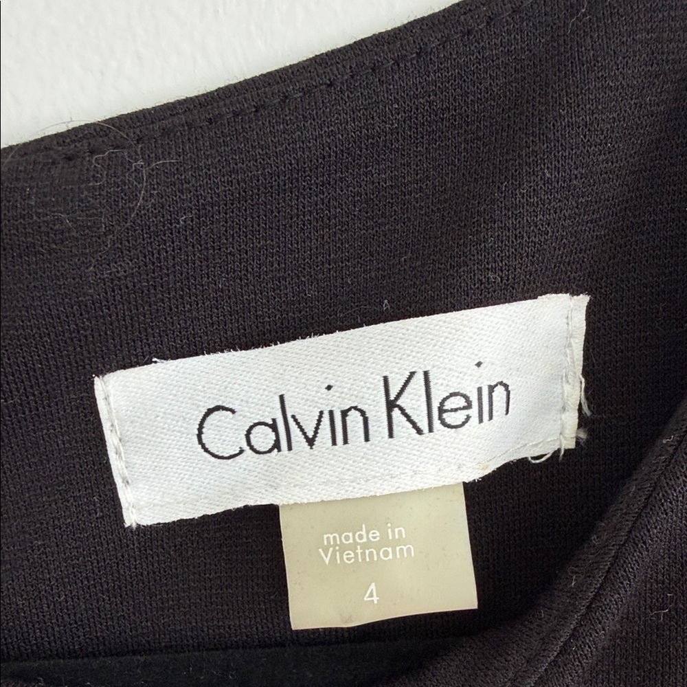 Calvin Klein Black and White Striped Midi Dress - Picture 2 of 5